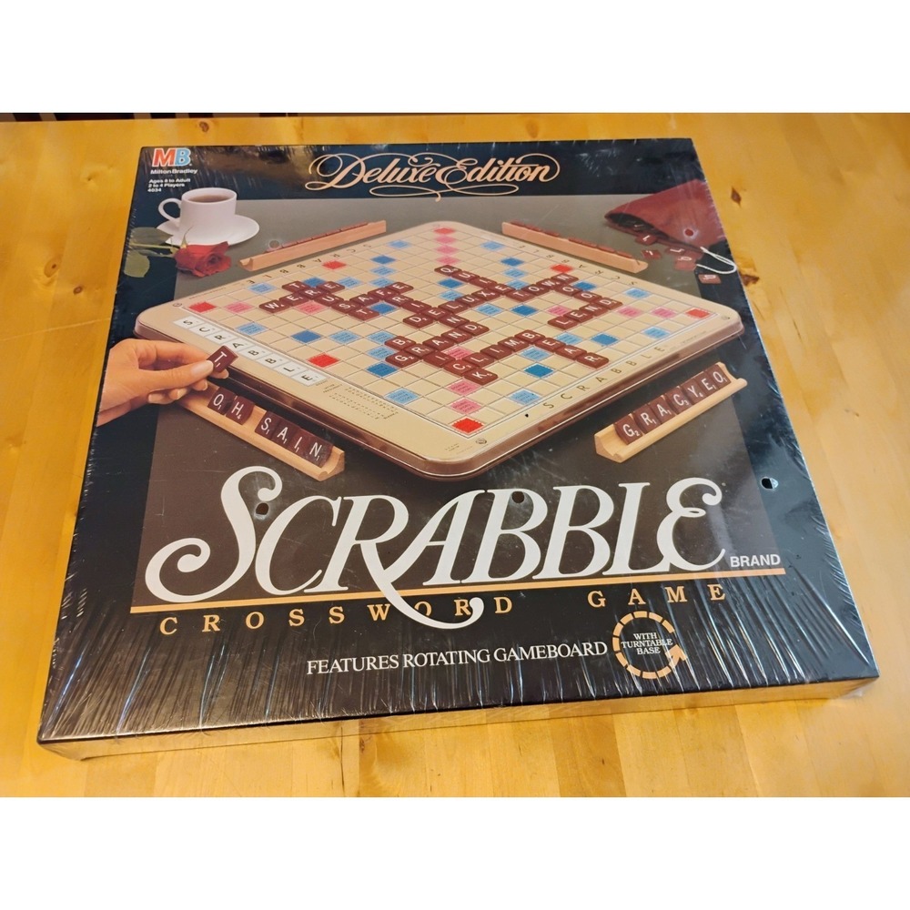 Scrabble Deluxe Edition Rotating Turntable Game Board 1989 Crossword SEALED NEW